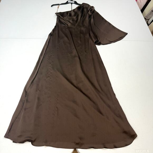 Sachin & Babi  Keely Gown brown one shoulder midi dress Size 0 - Picture 7 of 10